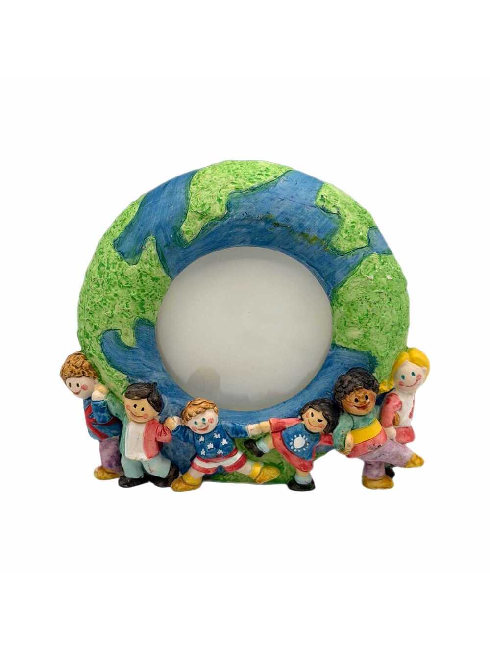 1994 Burnes of Boston “Children of the World” 3D Earth-Shaped Picture Frame